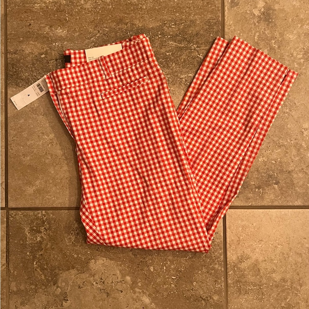 Ann Taylor Cotton Crop Ankle Pant Gingham Size 4 NWT